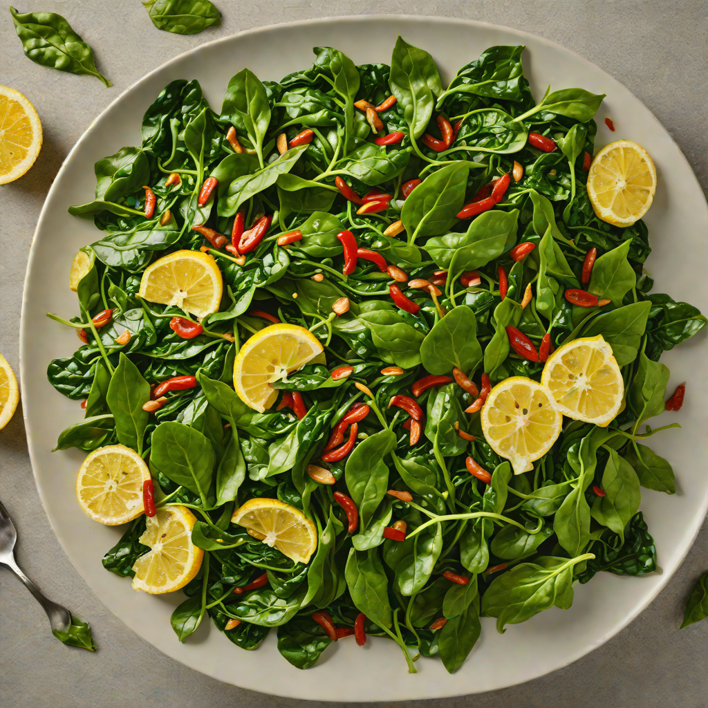 Garlic and Chili Sautéed Spinach with Lemon Zest