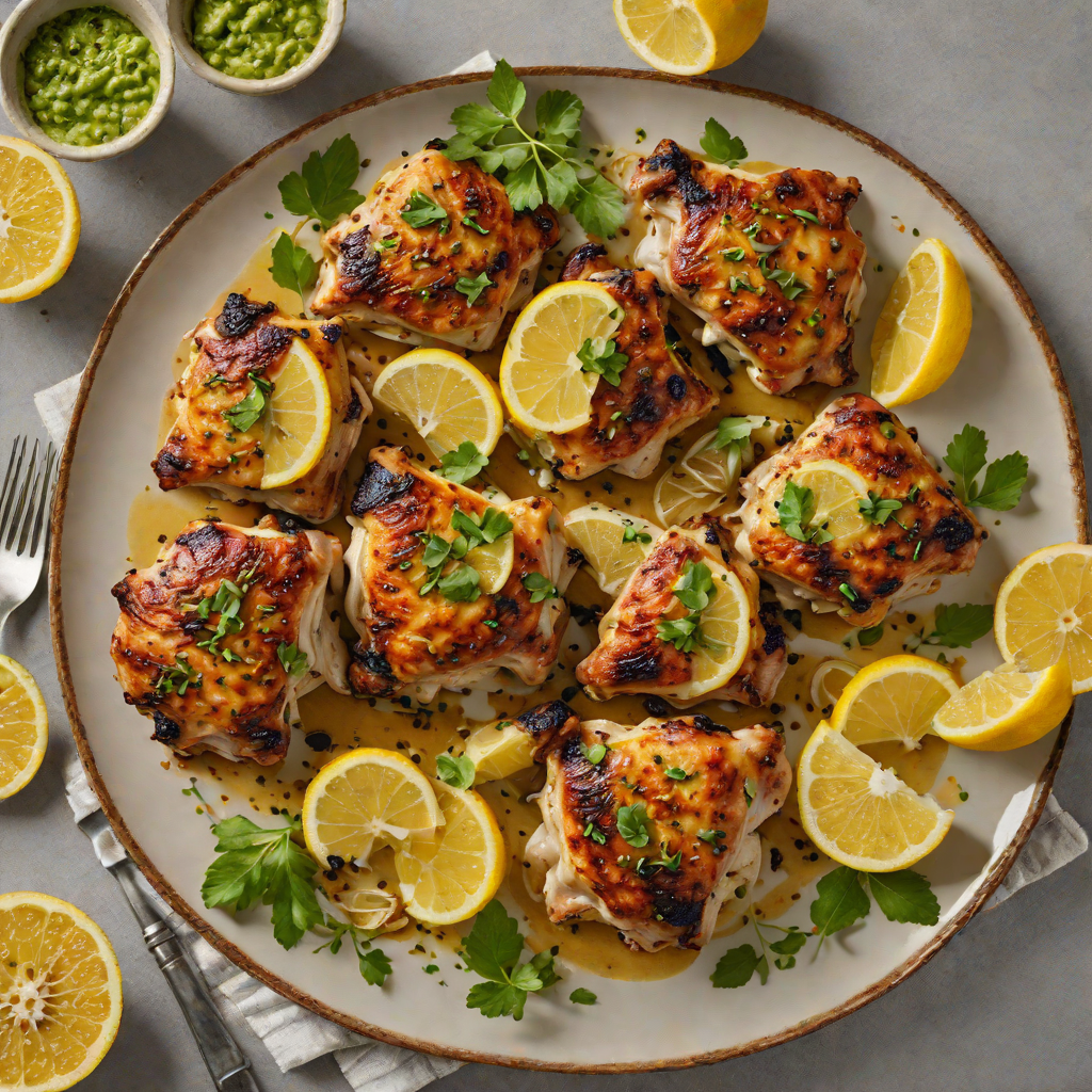 Pan-Seared Chicken Thighs with Charred Lemon and Garlic Butter