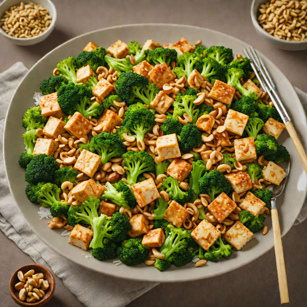 Tofu Stir-Fry with Garlic-Ginger Broccoli and Cashews
