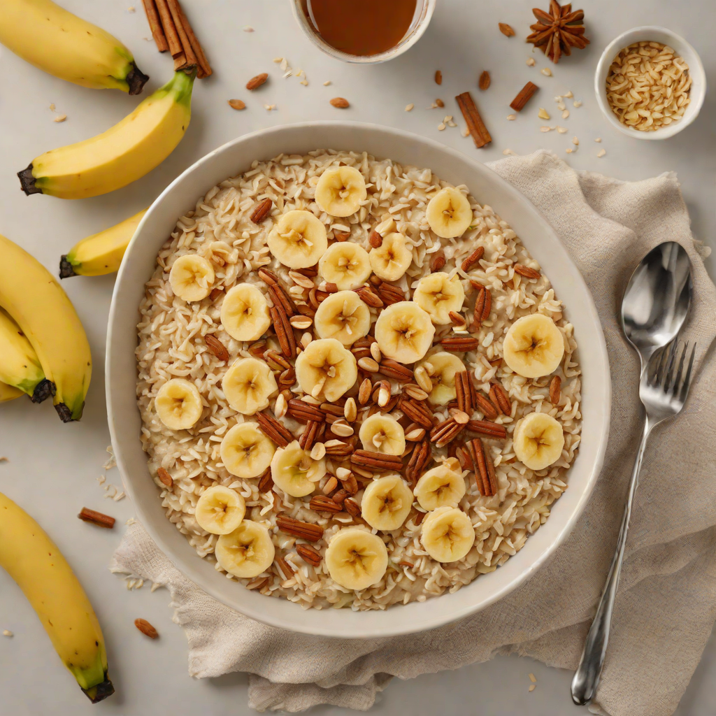 Creamy Banana Oatmeal with Cinnamon and Honey