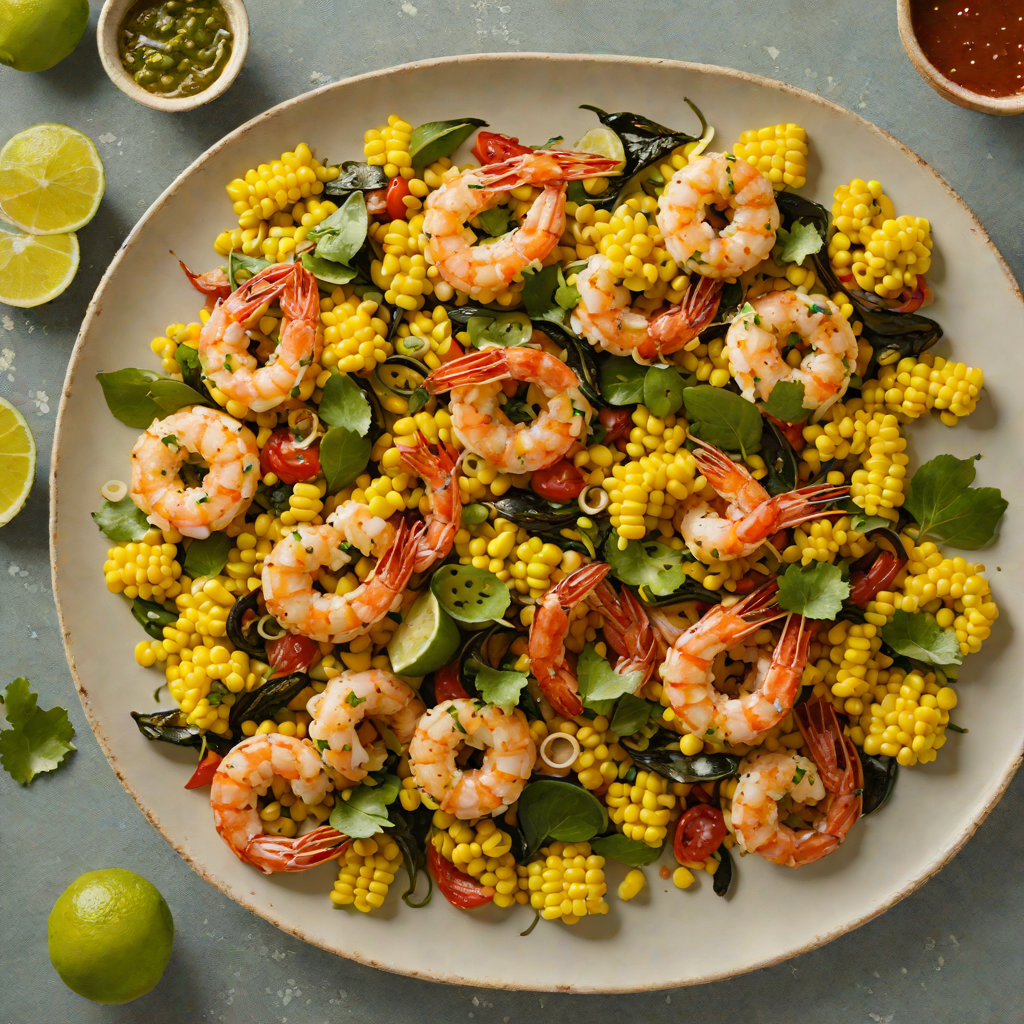 Sautéed Gulf Shrimp with Roasted Poblano and Corn Salad