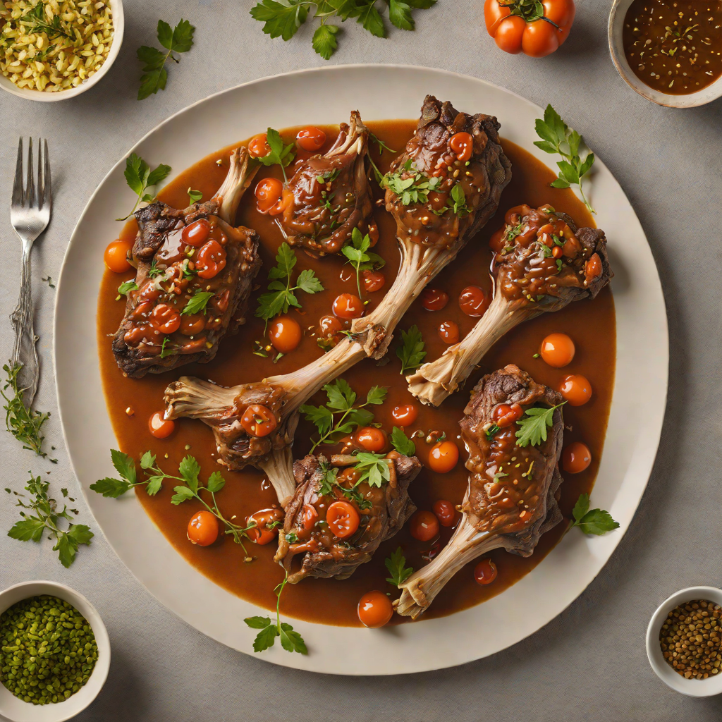 Slow-Cooked Lamb Shanks with Bush Tomato and Aniseed Myrtle
