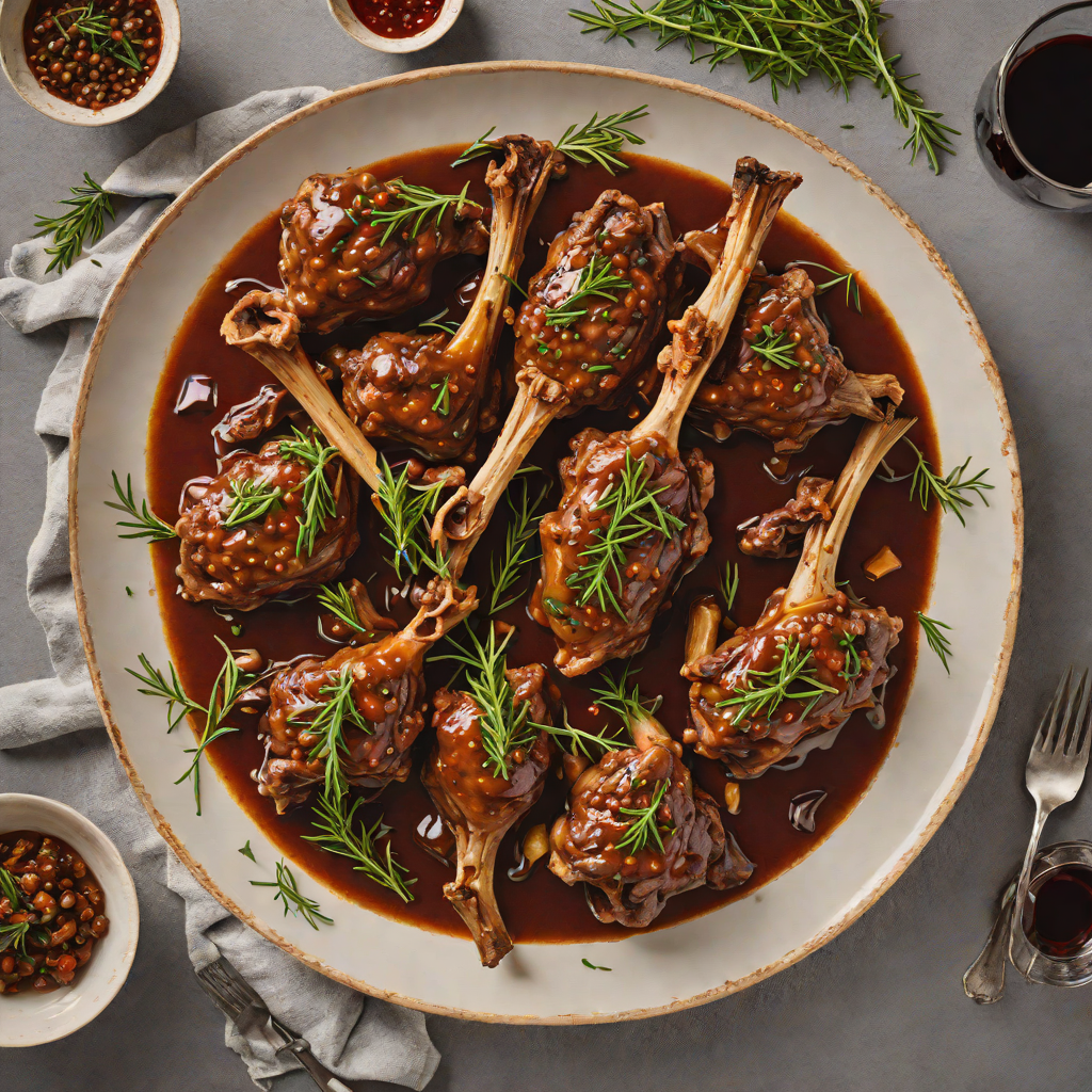 Low-Temperature Braised Lamb Shanks with Red Wine and Rosemary