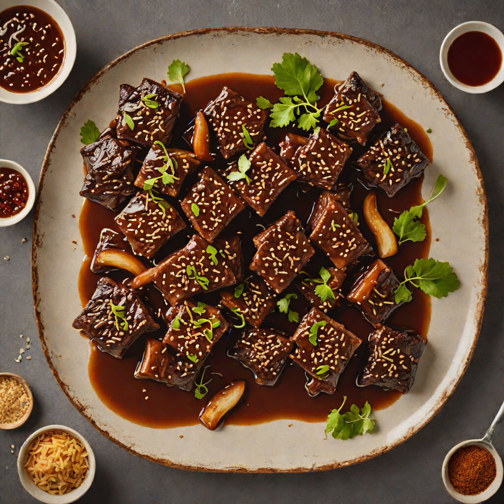Braised Korean-Style Beef Short Ribs with Soy and Ginger Glaze