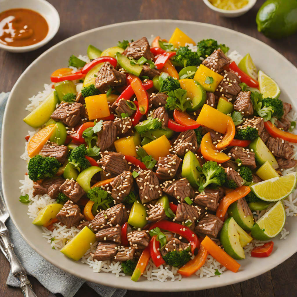 Seven-Spice Beef Stir Fry with Tangy Citrus Sauce