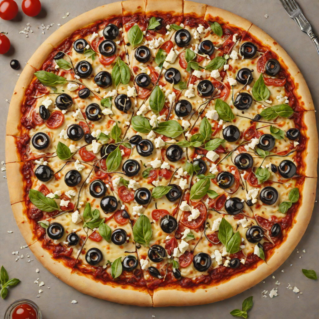 Hand-Tossed Greek Style Pizza with Feta and Kalamata Olives