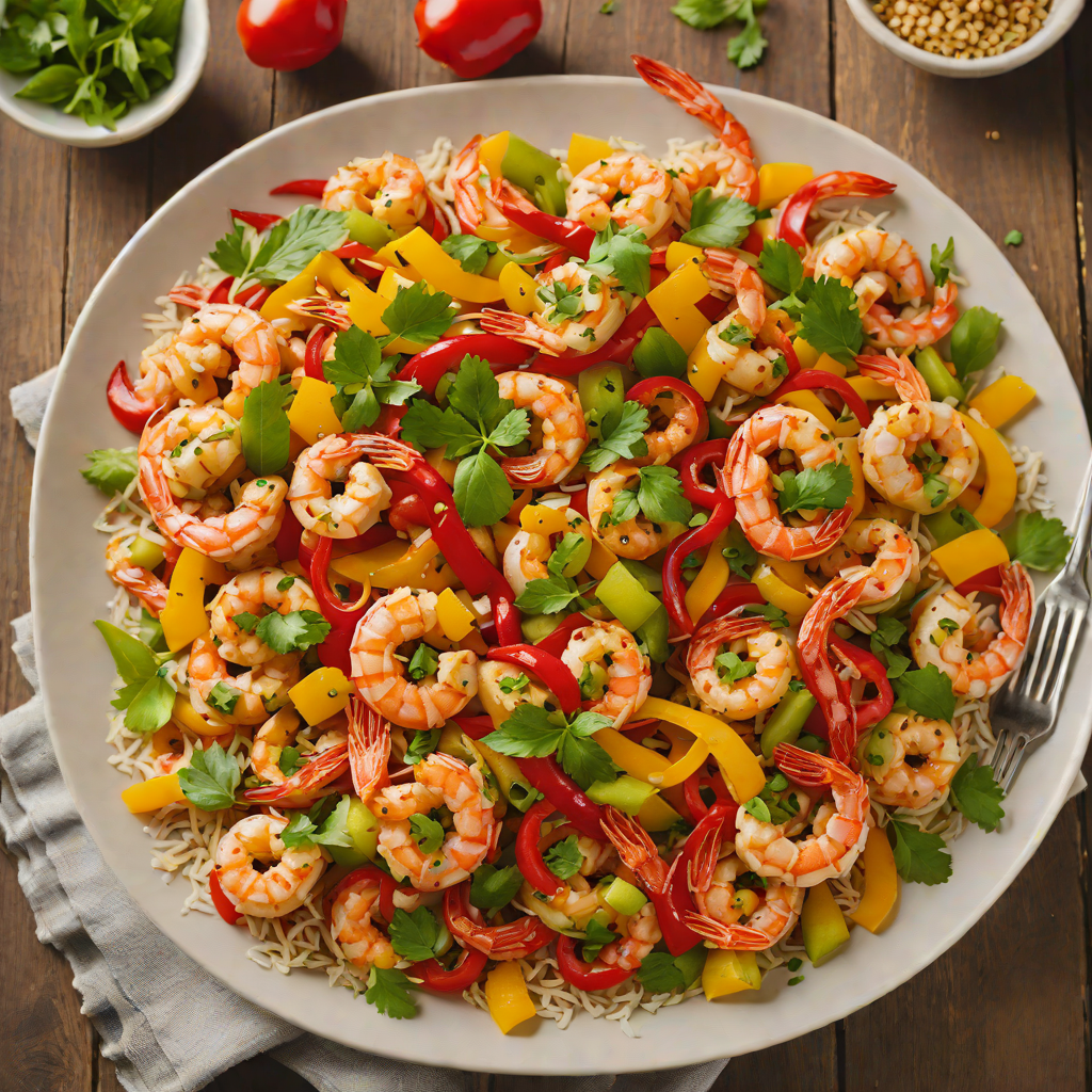 Spicy Shrimp Stir-Fry with Bell Peppers and Garlic Sauce
