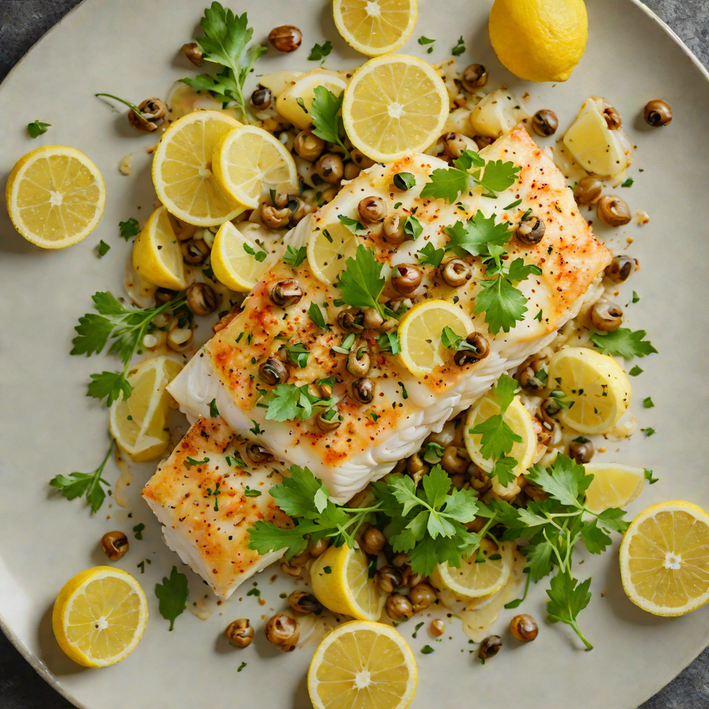 Crisp Baked Lemon-Garlic Cod with Capers and Parsley