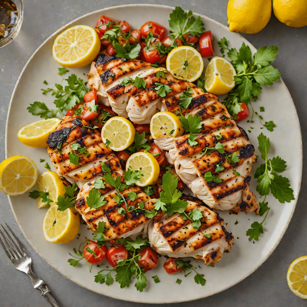 Grilled Lemon-Garlic Chicken with Charred Herb Salsa