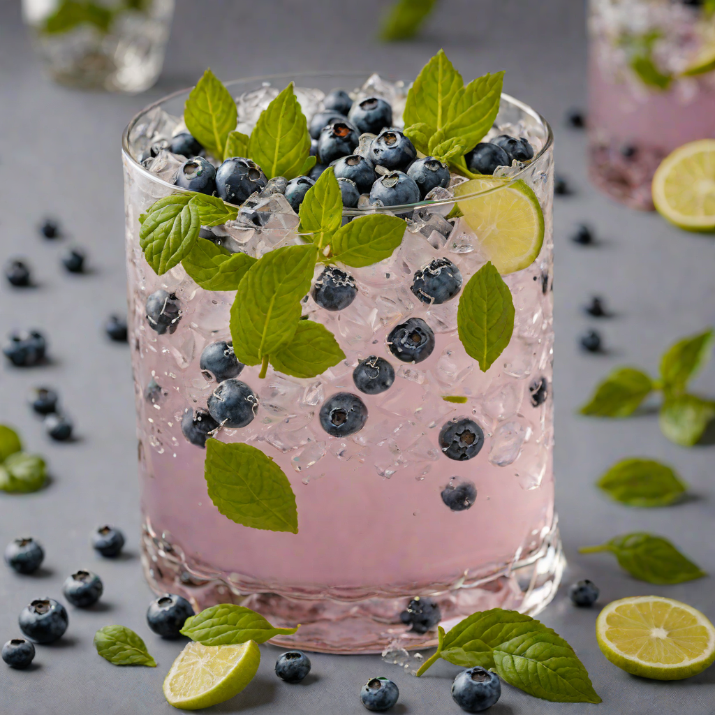 Fresh Blueberry Basil Gin Fizz