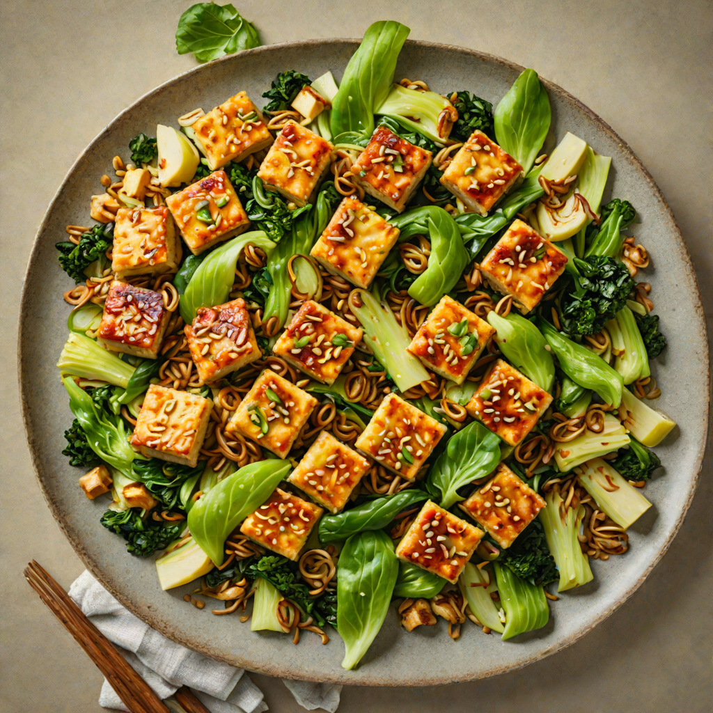 Sautéed Garlic Ginger Tofu with Bok Choy