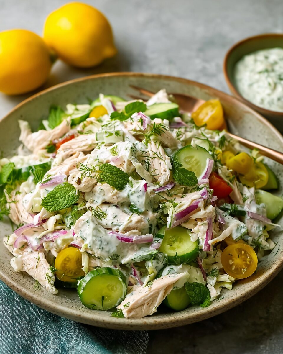 Mint-Lime Chicken Salad with Cucumber Tzatziki