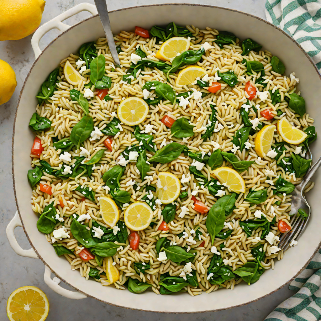 One-Pot Spinach and Feta Orzo with Lemon