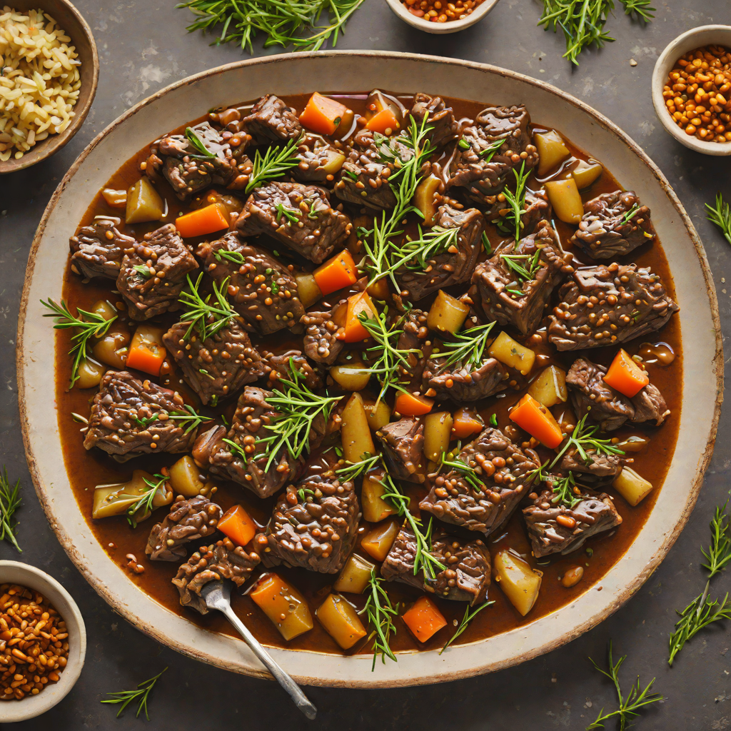 Slow-Braised Beef Tibs with Rosemary and Berbere