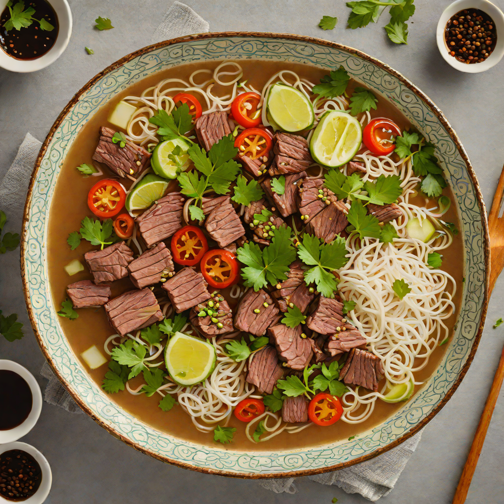 Slow-Simmered Beef Phở with Star Anise and Fresh Herbs