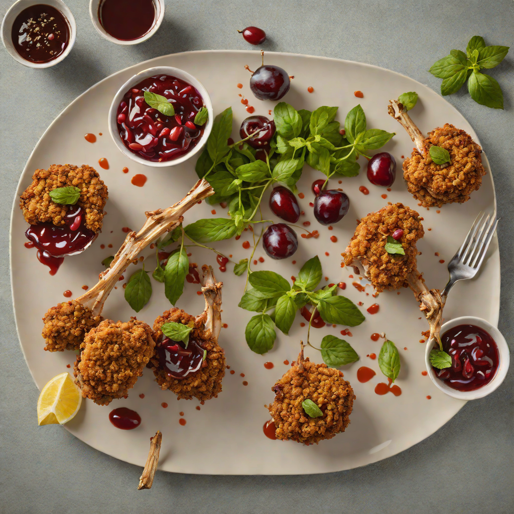 Macadamia-Crusted Lamb Chops with Mint and Davidson's Plum Chutney