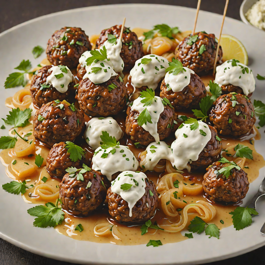 Rustic Greek-Inspired Lamb Meatballs with Tzatziki Drizzle
