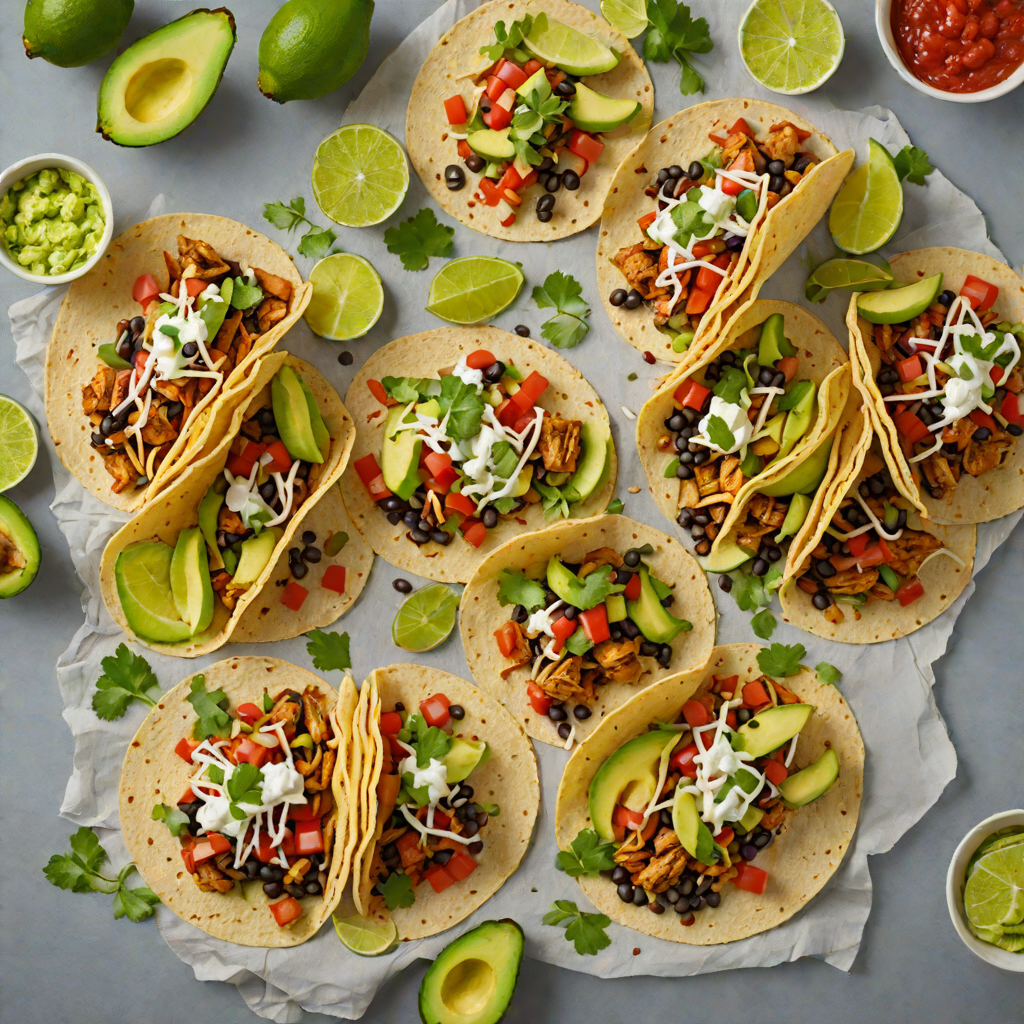 Tex-Mex Chicken and Black Bean Tacos with Avocado Crema