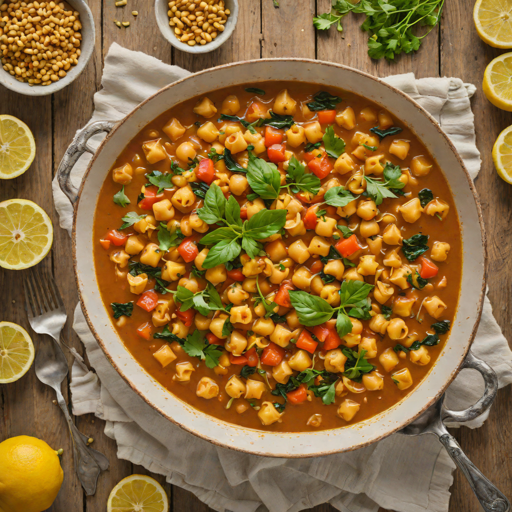 Lemon-Garlic Mediterranean Chickpea Stew