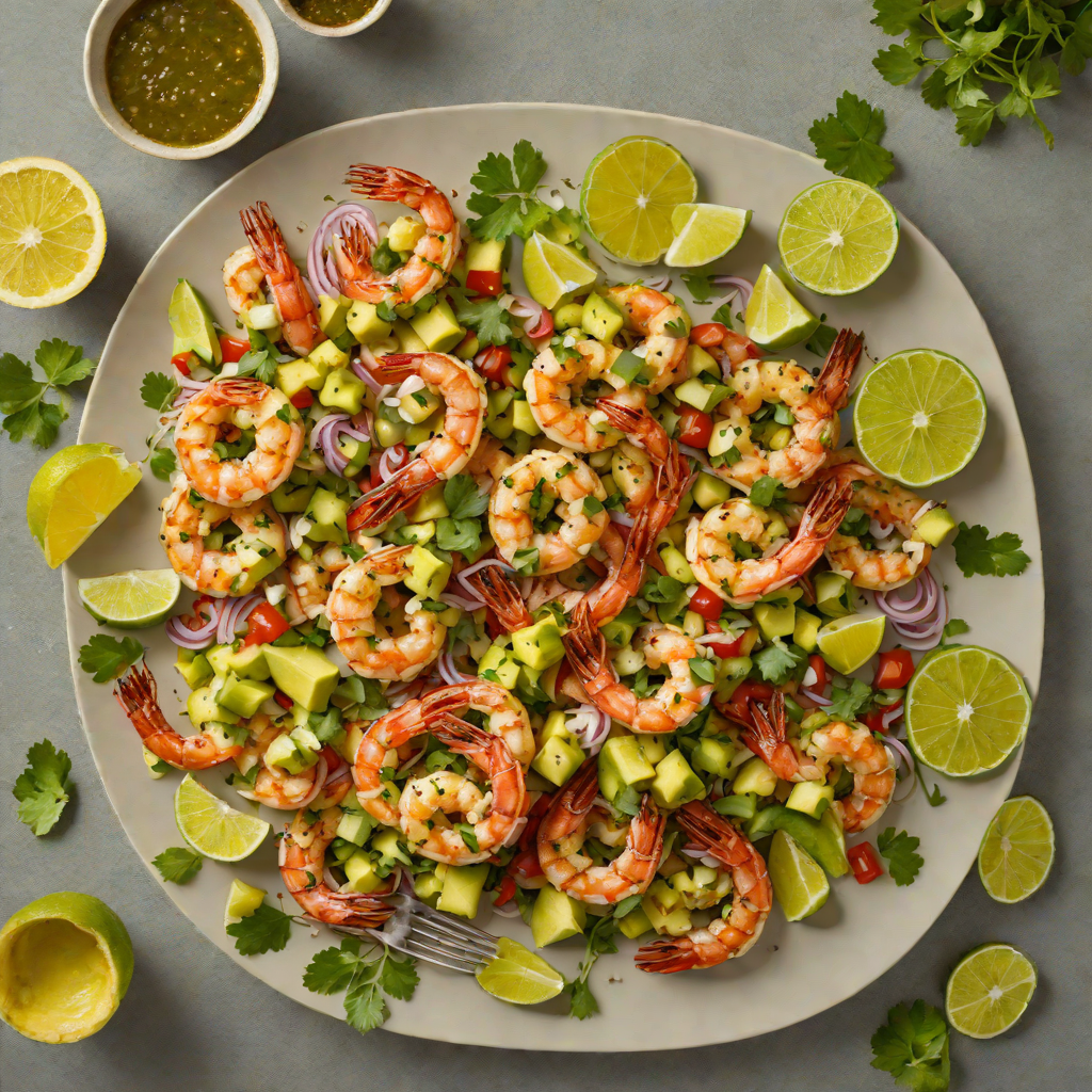 Grilled Citrus-Marinated Shrimp with Avocado Salsa