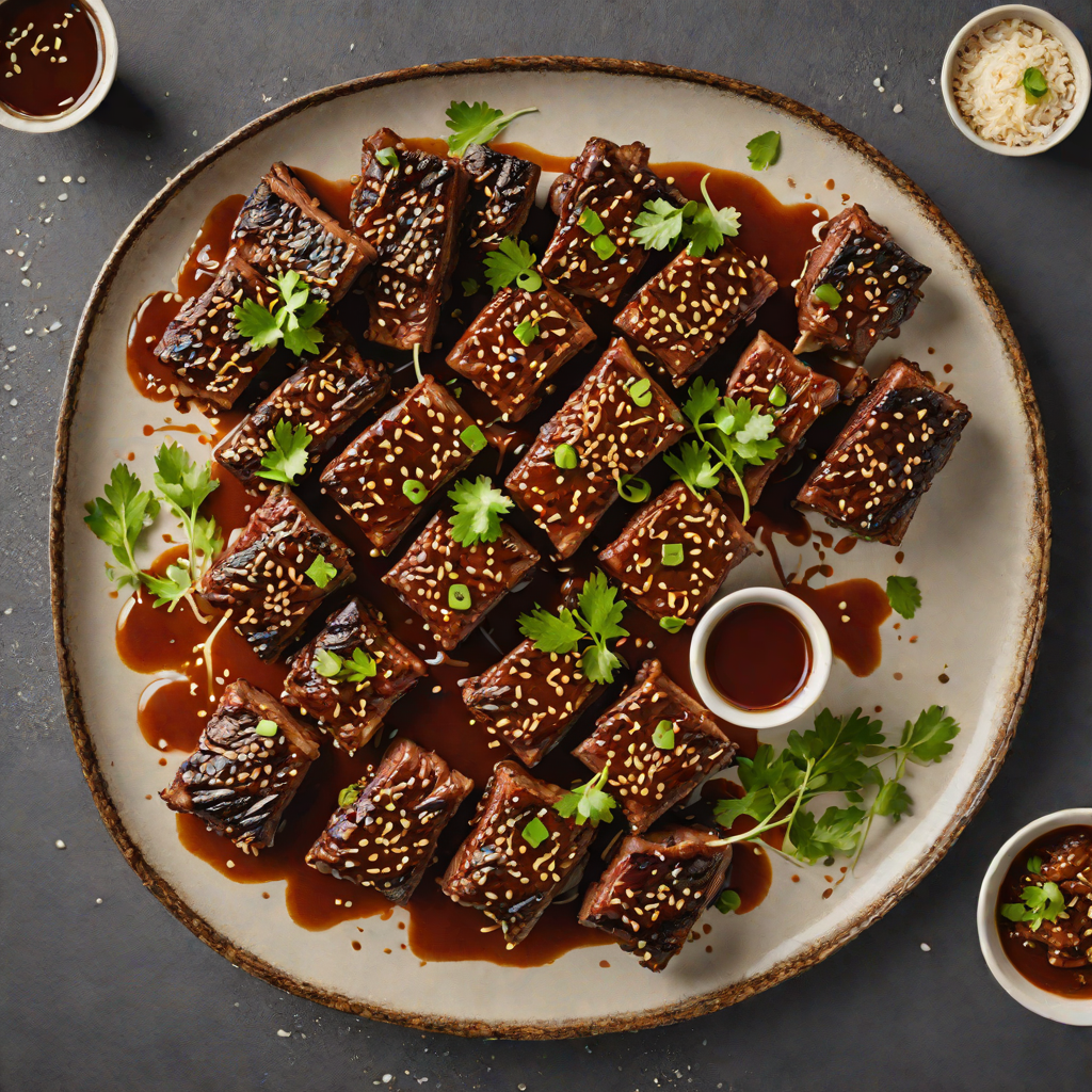 Charcoal-Grilled Korean BBQ Beef Short Ribs with Sesame Scallion Sauce