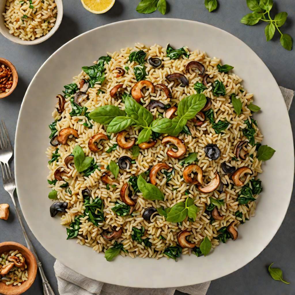 Midnight Jazz-Inspired Mushroom and Spinach Risotto