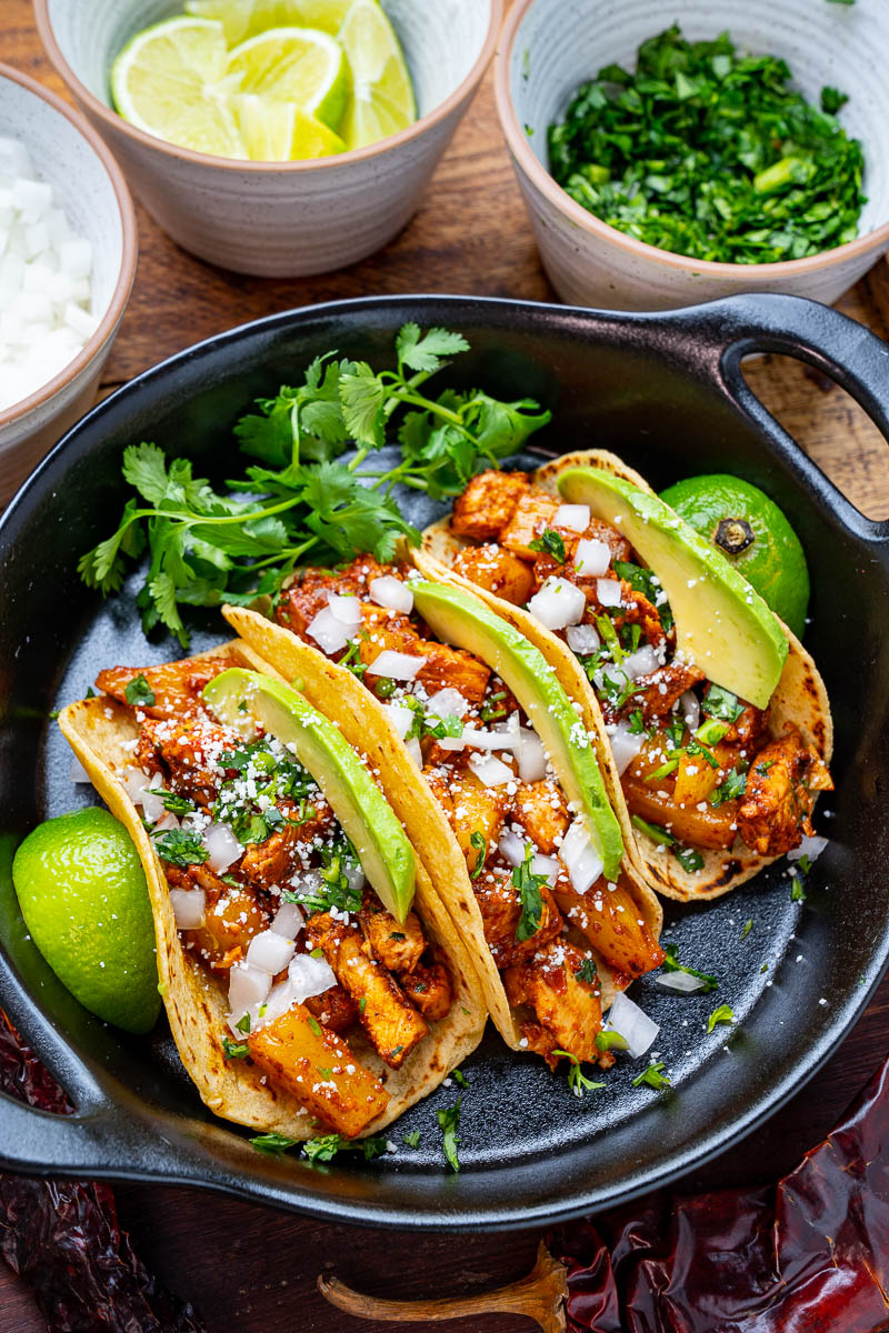 Mexican Chicken Tacos al Pastor with Pineapple