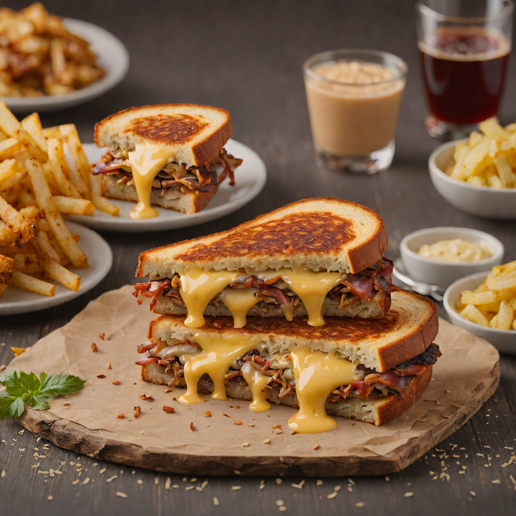 Smoked Bacon Patty Melt with Crisp Hashbrowns