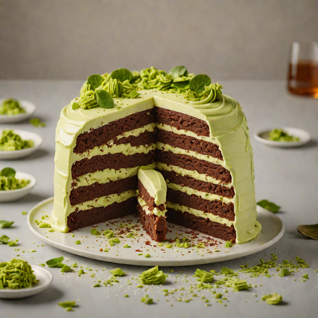 Copycat Bakery-Style Matcha Chocolate Layer Cake with Vanilla Frosting