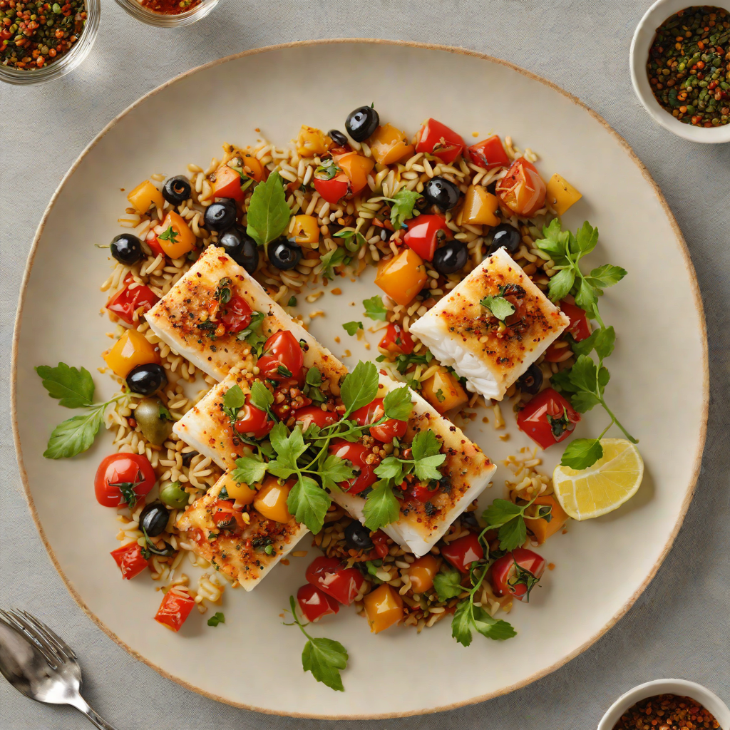 Baked Spanish-Style Cod with Roasted Tomato and Olive Tapenade