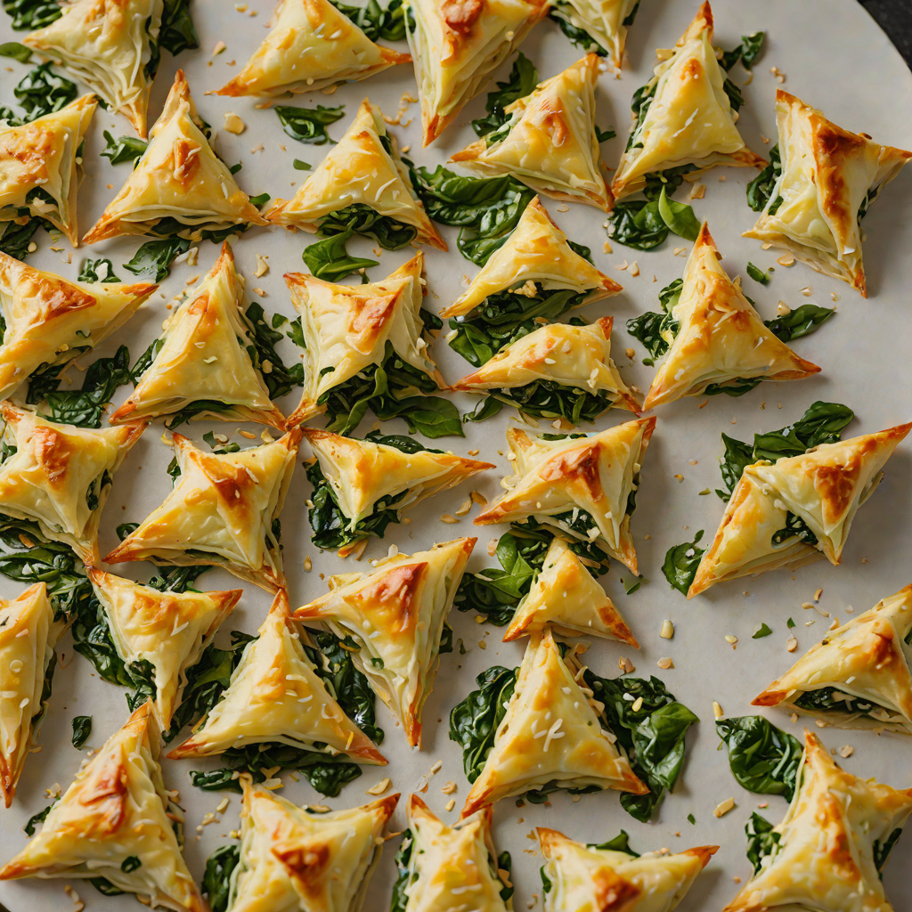 Sautéed Spinach and Feta Stuffed Phyllo Triangles