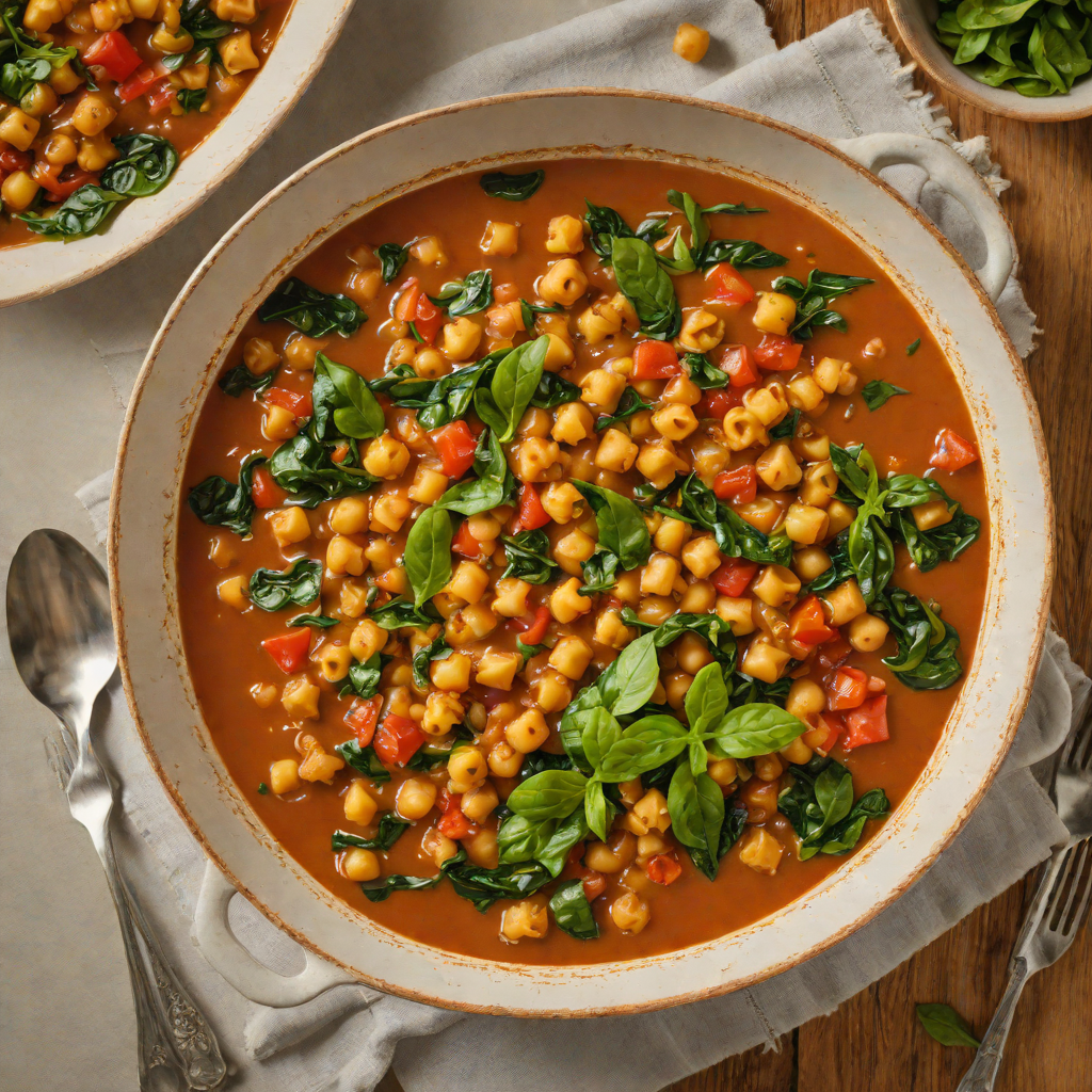 Half-Measure Spiced Chickpea Stew with Tomato and Spinach
