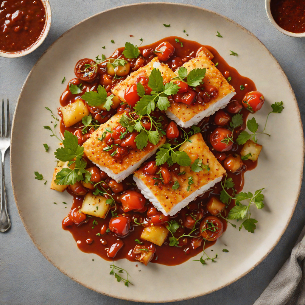 Baked Cod with Tamarind and Tomato Sauce