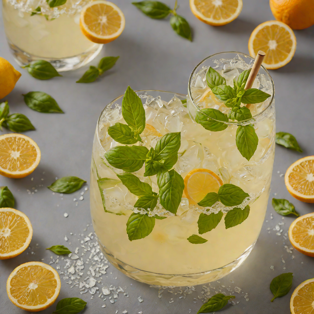 Muddled Basil Grapefruit Gin Fizz