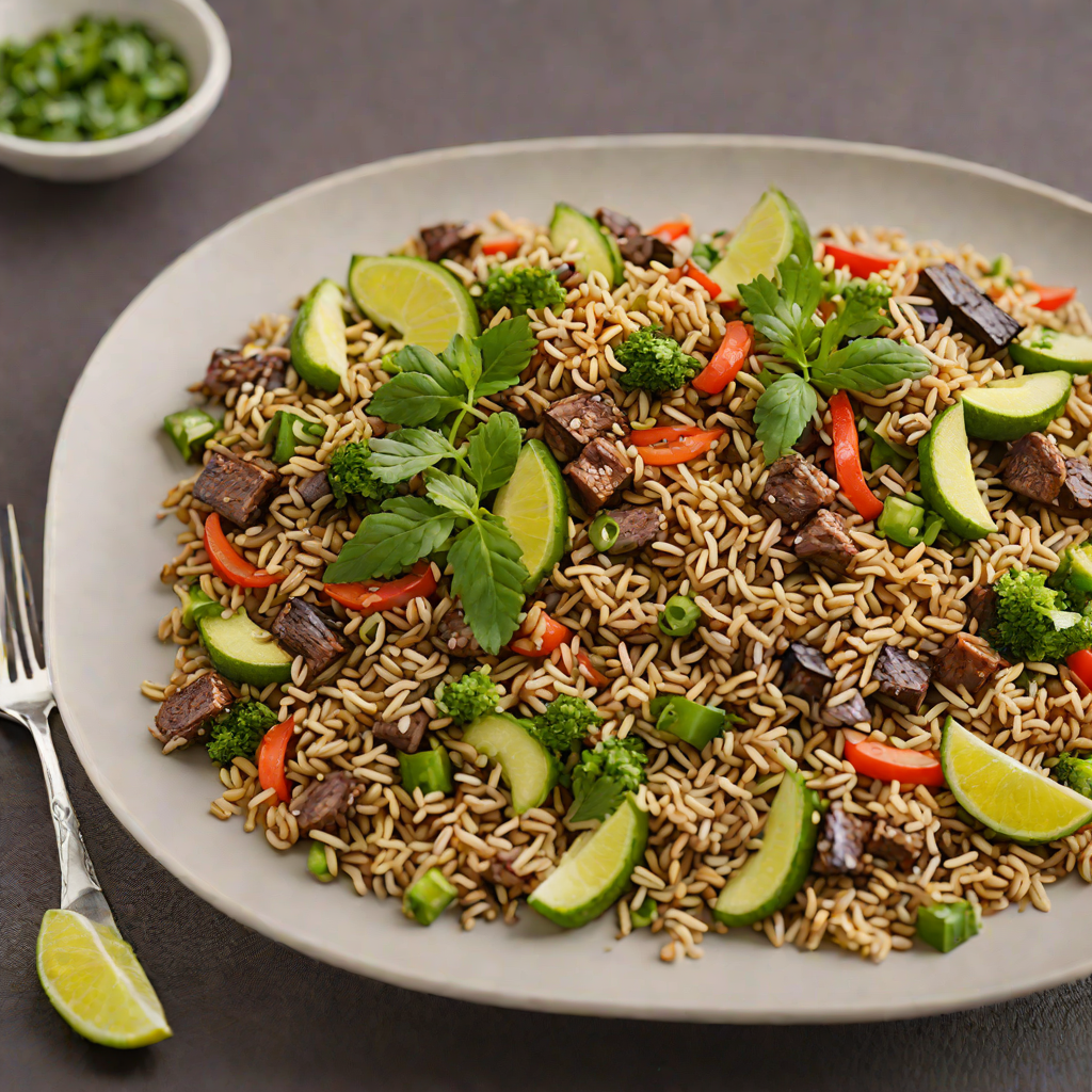 Barley and Kangaroo Stir-Fry with Finger Lime and Ginger