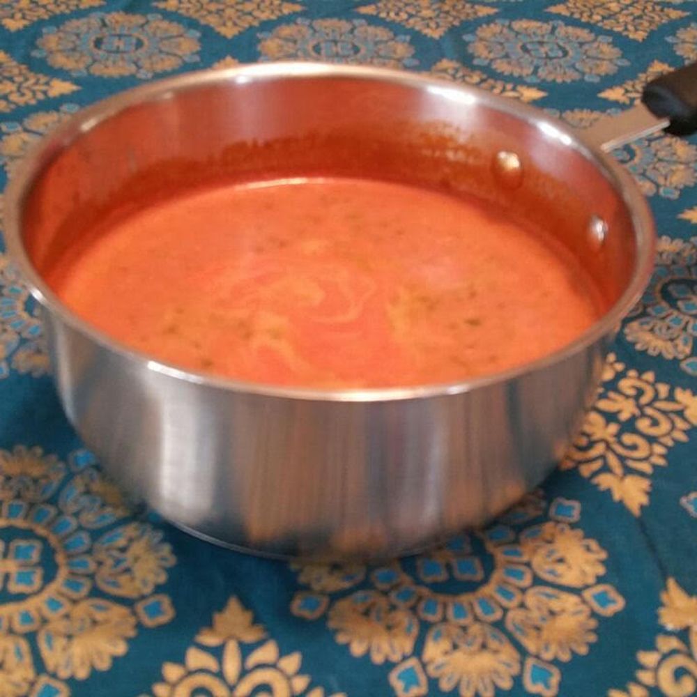 Coconut Milk Tomato Soup with Fresh Herbs