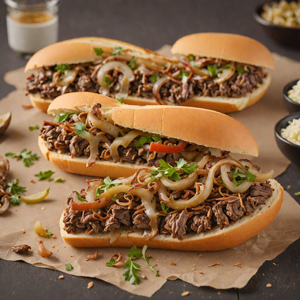 Grilled Philly Cheesesteak Sandwich with Caramelized Onions