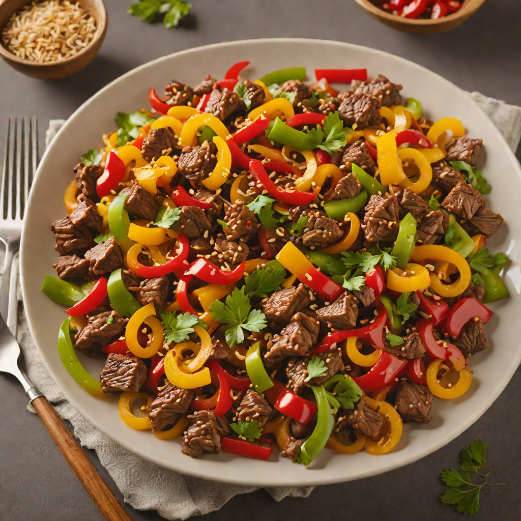 Sautéed Beef Stir-Fry with Ginger and Bell Peppers