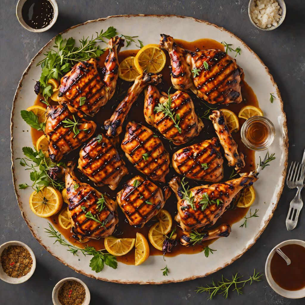 Spiced Herb and Ember-Grilled Chicken with Smoky Whiskey Glaze