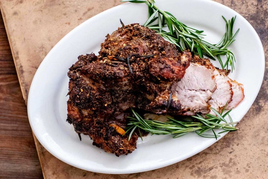 Crispy-Knuckle Pork Shoulder with Herb Crust