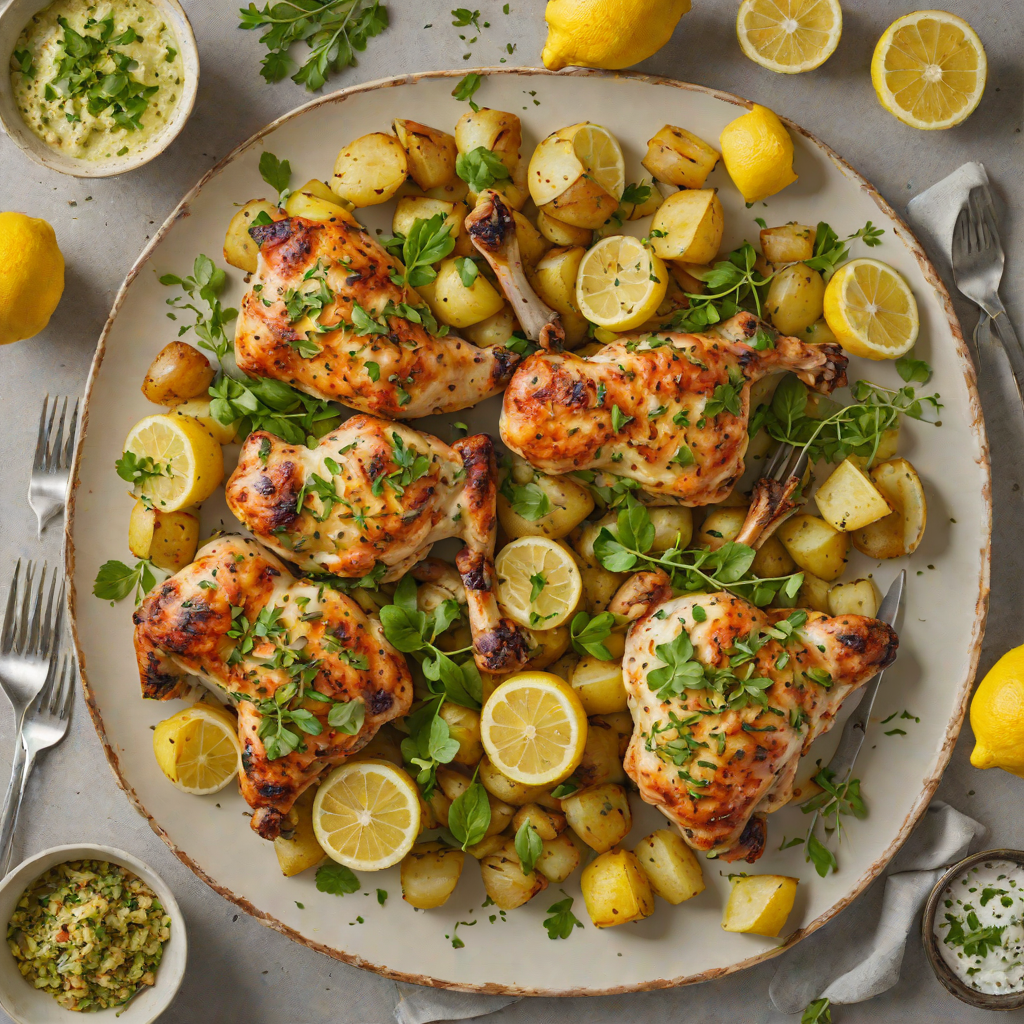 Oven-Baked Lemon Oregano Chicken with Greek Potatoes