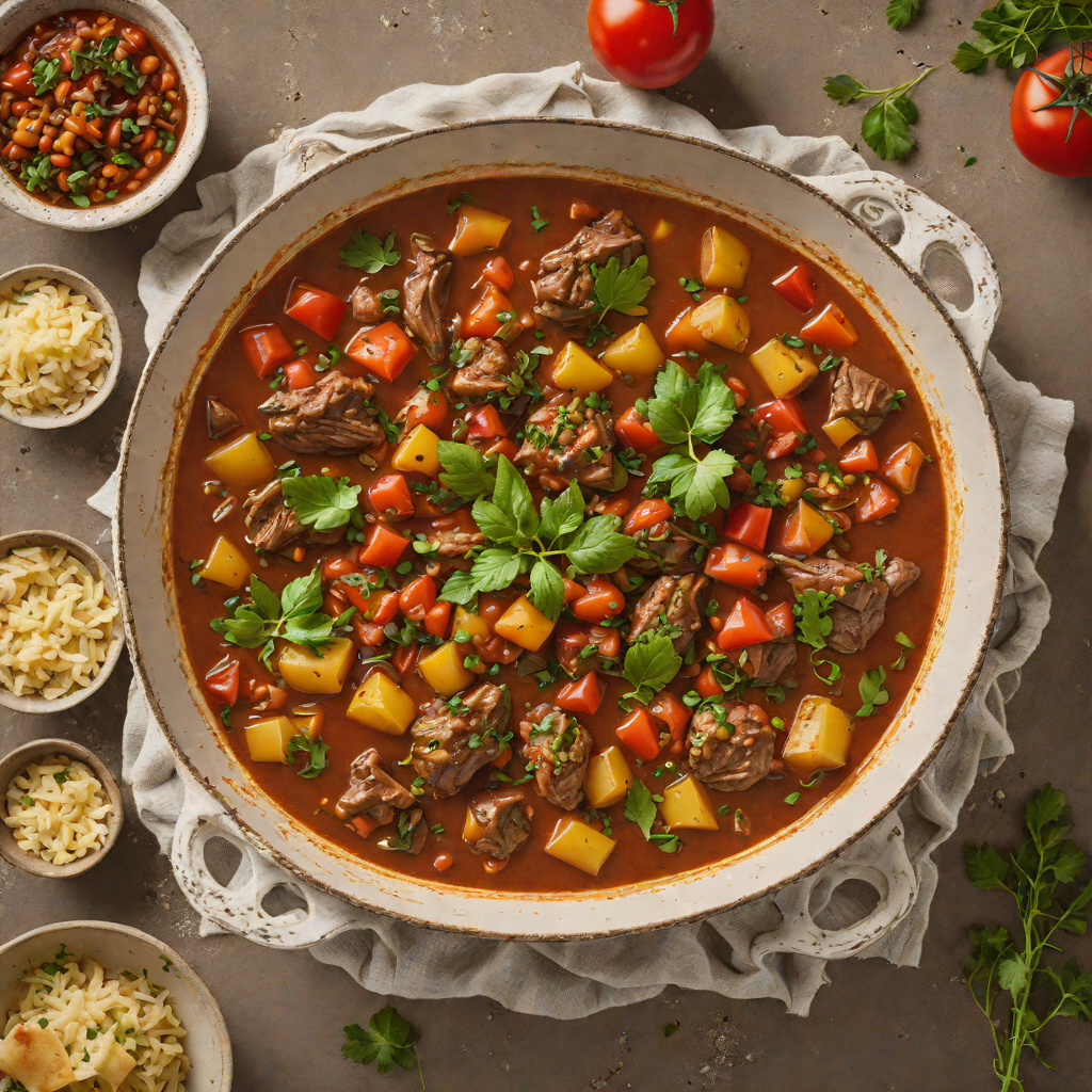 Slow-Simmered Mediterranean Lamb Stew with Tomato and Herbs