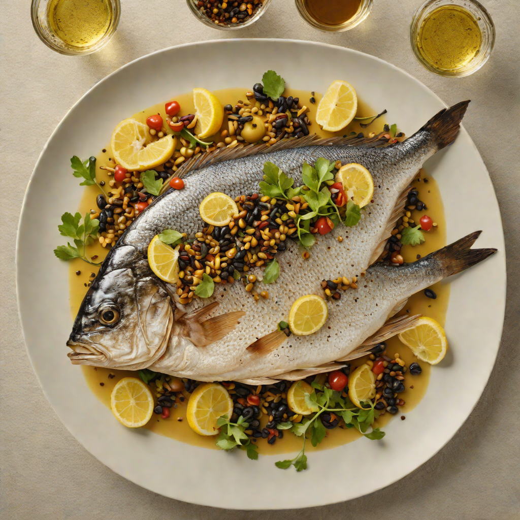 Pan-Seared Sea Bream with Olive Tapenade and Lemon Vinaigrette