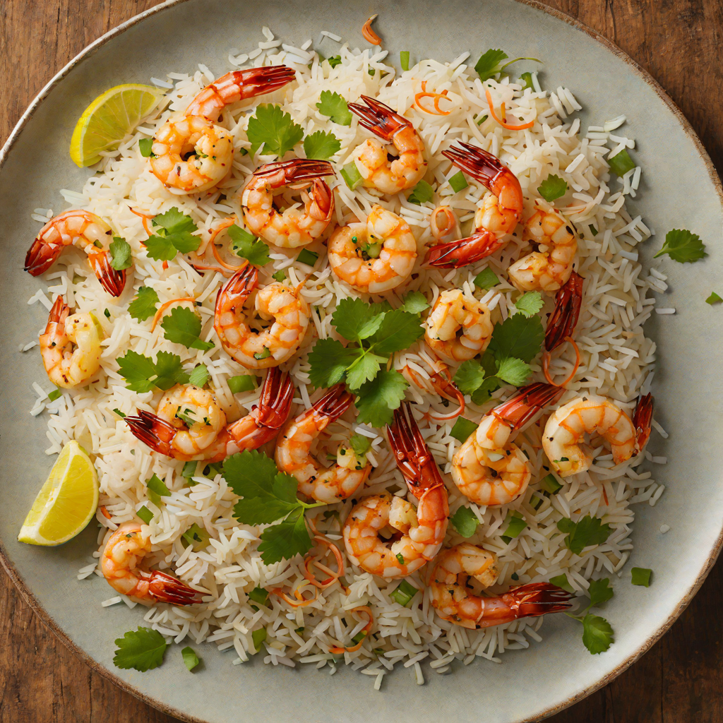 Sautéed Garlic Ginger Shrimp with Coconut Rice
