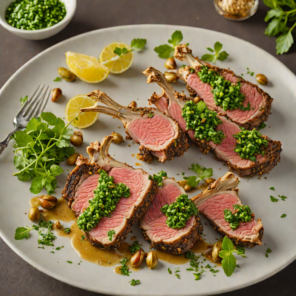 Pistachio-Crusted Rack of Lamb with Mint Chimichurri