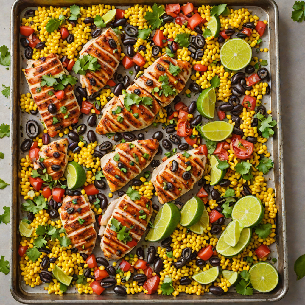 Sheet Pan Mexican-Spiced Chicken with Black Beans and Corn