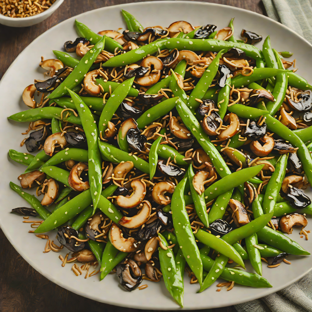 Japanese-Inspired Miso-Glazed Snow Pea and Mushroom Stir Fry