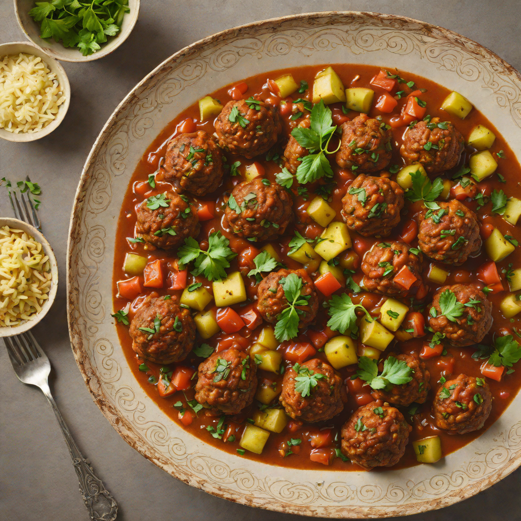 Moroccan-Spiced Lamb Meatballs with Tomato and Zucchini Ragout