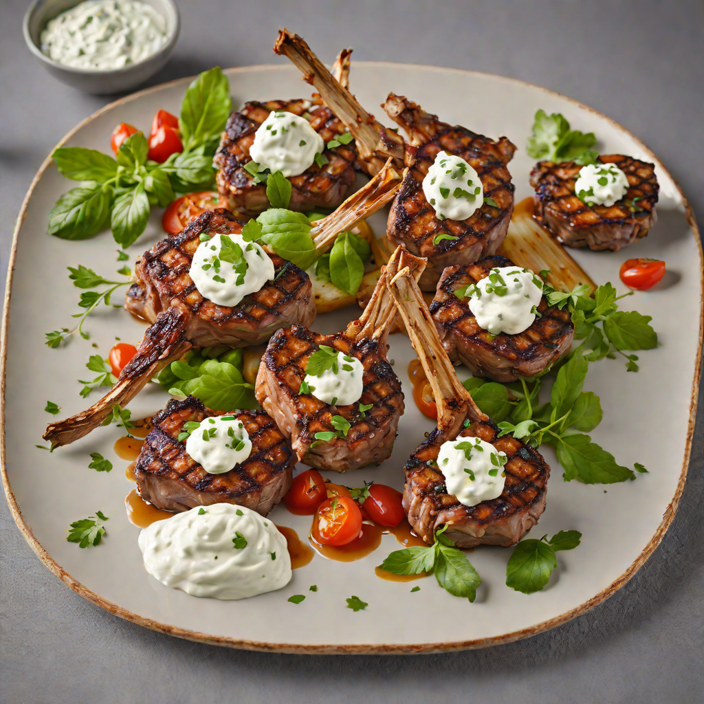 Pan-Seared Greek Lamb Chops with Tzatziki Drizzle