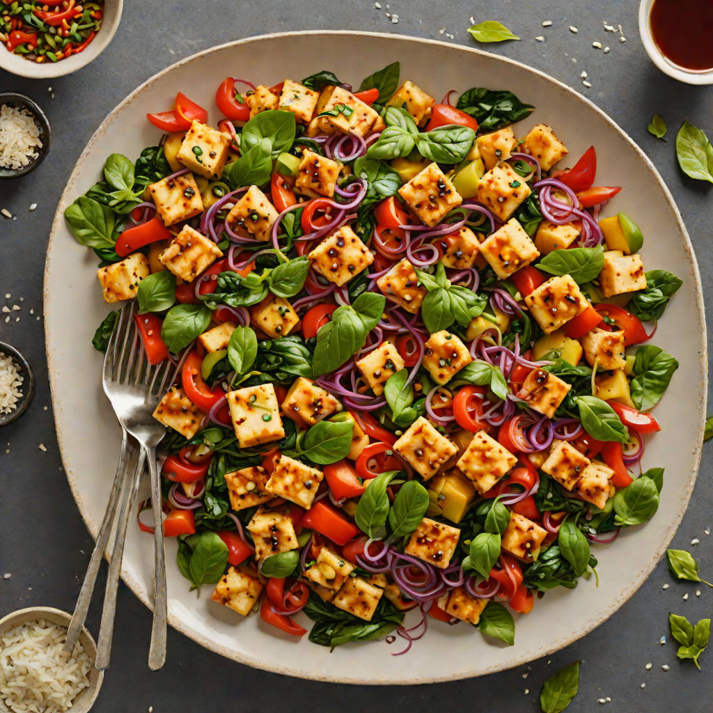 Quick Stir-Fried Thai Basil Tofu with Vegetables